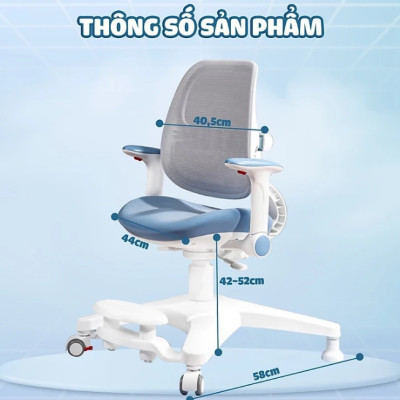 Ghế học sinh chống gù đa năng Tundo nâng hạ chiều cao tay gạt CT GO03 tựa lưng dịch chuyển linh hoạt