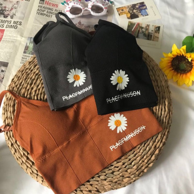 Áo Bra Hoa Cúc Họa Mi Thun Gân Hottrend Cá Tính