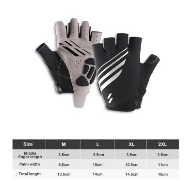 Găng tay xe đạp hở nửa ngón thoáng khí thấm hút mồ hôi chống trơn trượt Cycling Thích Hợp Cho Thể Dục Ngoài Trời, Chạy Bộ, Lái Xe, Đi Bộ Đường Dài MAI LEE