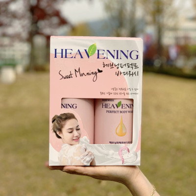 Bộ chăm sóc cơ thể Set 02 chai Sữa tắm dưỡng ẩm, làm trắng da Heavening 