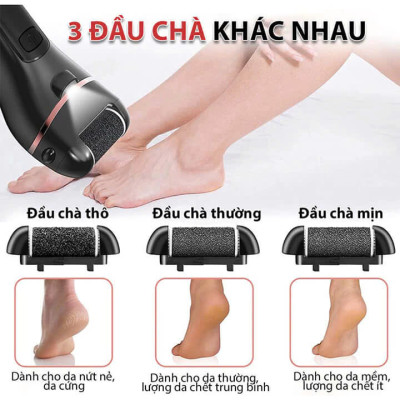 Máy Chà Gót Chân, Mài Gót Chân, Tẩy Da Chết Cao Cấp - Có Tích Điện, Tặng Kèm 3 Đầu Mài Thạch Anh 2 Chế Độ Mịn Da Quà Tặng Phụ Kiện 10 Món Cho Tiệm Nail Cá Nhân Nam Nữ Tại Nhà Văn Phòng - Giao Màu Ngẫu Nhiên