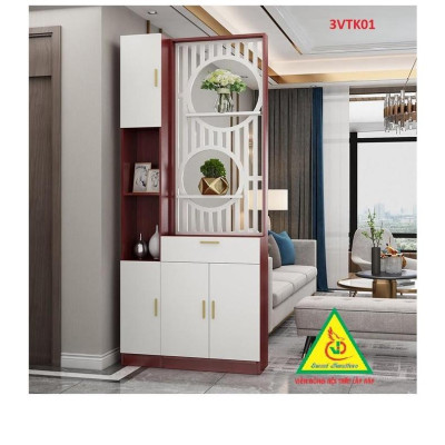 Vách ngăn phòng khách nhà bếp, Tủ kệ vách ngăn phòng 3VTK01A - Nội thất lắp ráp Viễn Đông ADV