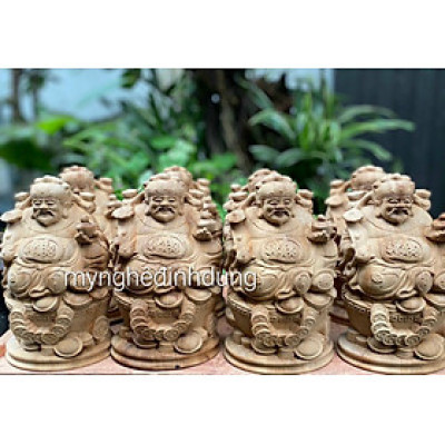 Tượng thần tài phong thủy bằng gỗ ngọc am thơm nức kt cao 20×9×8cm 