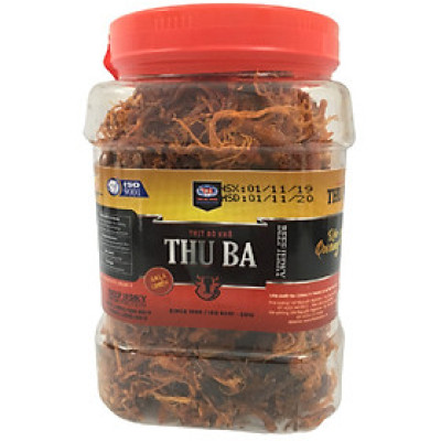 Bò Khô sợi mềm Thu Ba Quảng Ngãi 500gr ( KLT 450gr) cay vừa ngon