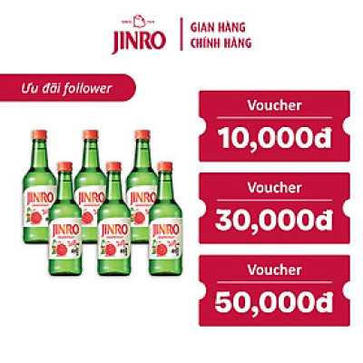[CHÍNH HÃNG] Soju Hàn Quốc JINRO VỊ BƯỞI 360ml - Combo 6 chai