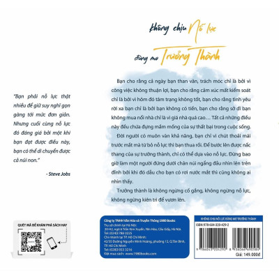 Sách  Không chịu nỗ lực đừng mơ trưởng thành - BẢN QUYỀN