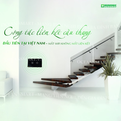 Công Tắc Cầu Thang Cảm Ứng, Công Tắc Wifi Thông Minh Hunonic Datic - DTSW01CP