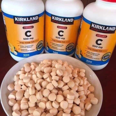 Vitamin C Kirkland Signature Mỹ tăng sức đề kháng, thức đẩy sẩn xuất collagen tự nhiên, sáng da, nhanh lành bệnh (bệnh) - OZ Slim Store