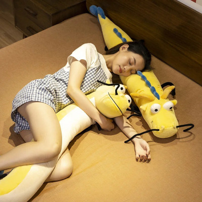 Thú nhồi bông con rồng vô tri có râu - Size từ 70cm đến 115cm - Quà tặng gấu bông con rồng nằm cong cong êm mịn.