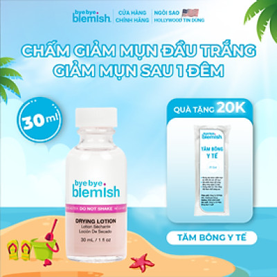 Chấm Mụn Giảm Mụn Nhanh Sau 1 Đêm Dành Cho Mụn Trắng, Sưng Đỏ Bye Bye Blemish Original Drying Lotion 30ml