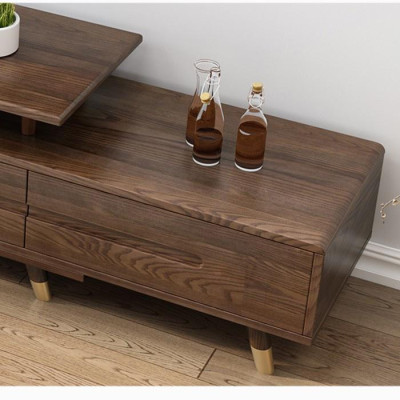 Kệ TV gỗ tự nhiên nguyên khối bàn tivi sang trọng hiện đại LUX-KTV05