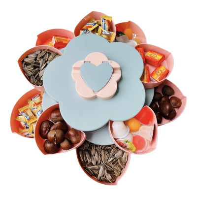 Khay Đựng Mứt Tết Vân Kim Cương, Hộp Đựng Mức Bánh Kẹo Tết Cao Cấp 1 Tầng 2 Tầng Xoay 360 Độ Song Anh- Hàng Chính Hãng