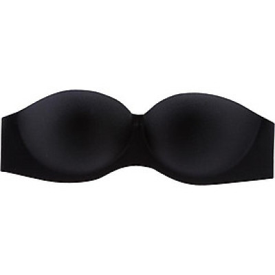 Áo Ngực Nữ - Áo Su Cúp Ngang Dây Lưng Trong Tạo Khe - Đen