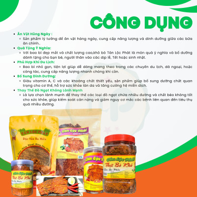 KHÔ BÒ MIẾNG TÂN LỘC PHÁT ÍT CAY 1KG