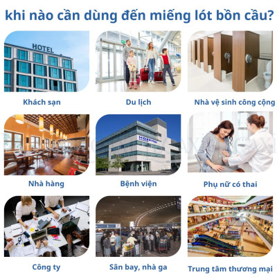 Miếng Lót Bồn Cầu Dùng Một Lần Cho Mẹ Bầu Trẻ Nhỏ Du Lịch Toilet Công Cộng Chống Thấm Có Thun Vệ Sinh