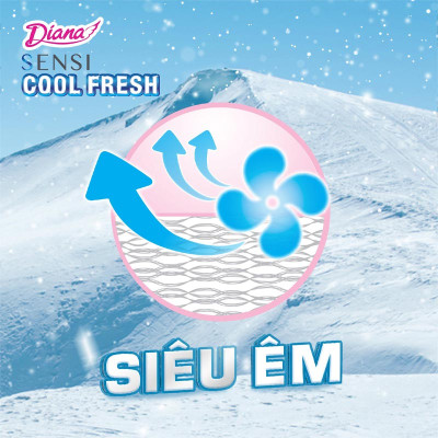 Combo 6 gói băng Vệ Sinh Diana Sensi Cool Fresh Mát Dịu Siêu Mỏng Cánh 8 miếng