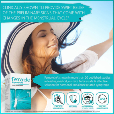 Femarelle Rejuvenate-Thực phẩm bảo vệ sức khỏe dành cho PN giai đoạn tiền mãn kinh: Cải thiện cảm xúc, giấc ngủ, giảm mệt mỏi, giúp tóc khỏe, tăng độ đàn hồi cho da...