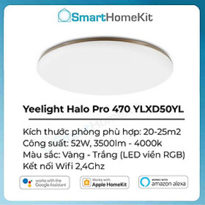 ĐÈN LED ỐP TRẦN THÔNG MINH YEELIGHT HALO 2020, YLXD50YL, 470MM, 52W, RGB, APPLE HOMEKIT - HÀNG CHÍNH HÃNG