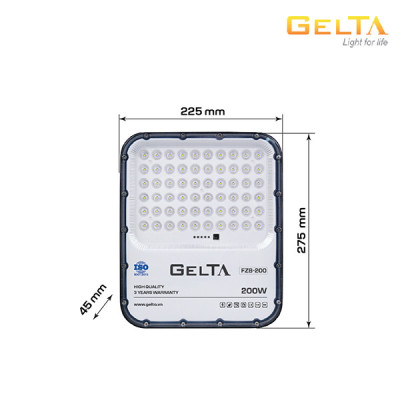 Đèn LED Pha Năng Lượng Mặt Trời Gelta – FZB200