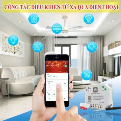 Công tắc điều khiển công suất lớn từ xa bằng điện thoại Hunonic Lahu 1 kênh 4000w/220V