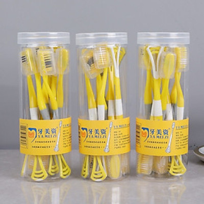 Đồ dùng vệ sinh -Hộp 8 cây bàn chải 2 in 1 cho bé ,kèm dụng cụ cạo lưỡi ,giúp giảm vi khuẩn gây sâu răng và hôi miệng ,cán cầm chống trượt ,lông bàn chải sợi tơ siêu mềm , giúp chải răng sạch hơn ,an toàn và tiện lợi