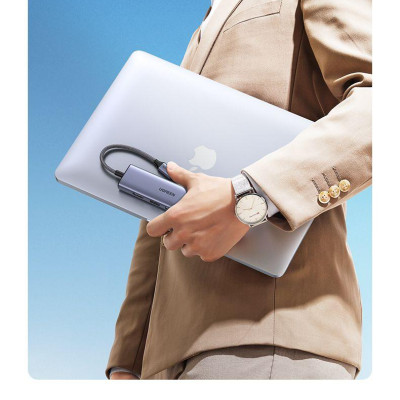 Ugreen UG25124CM511TK USB type C sang 1 x HDMI 4K30Hz + 3 x USB3.0 + TF + SD Bộ chuyển 6in1 - HÀNG CHÍNH HÃNG