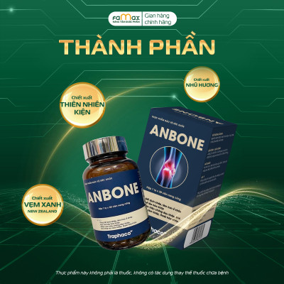 [FAMAX] Thực Phẩm Bảo Vệ Sức Khỏe Anbone Hỗ Trợ Tăng Tiết Dịch Khớp Giảm Đau Khớp Hộp 30 Viên