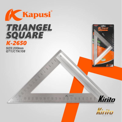 Thước ke góc vuông nhôm Kapusi Nhật Bản 30cm thiết kế livo, nhôm trắng chống gỉ k2648