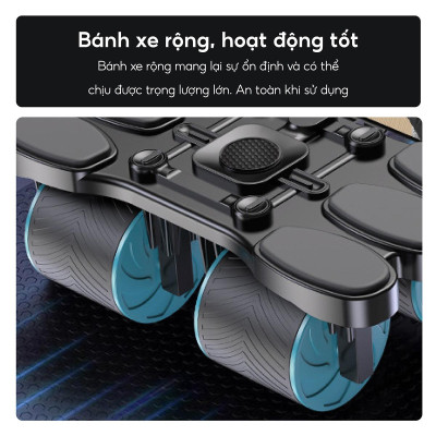 Con Lăn RW099 - 4 Bánh Tập Bụng Trợ Lực Thế Hệ Mới - Khuỷu Tay - Plank Tại Nhà