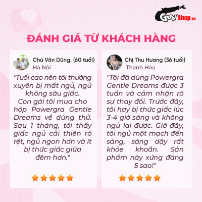 Viên uống cải thiện tình trạng mất ngủ và ngủ kém Powergra Gentle Dreams - Hộp 60 viên