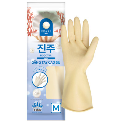 [Mua 3 Tặng 2] Bộ 3 Đôi Găng Tay Cao Su Ngọc Trai Tay Lửng Size M