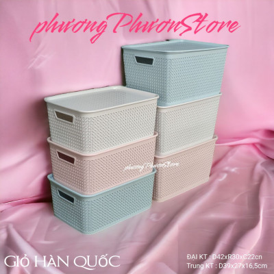 ( HÀNG CAO CẤP ) COMBO BỘ GIỎ CÓ NẮP ĐẬY NHIỀU SIZE & MÀU ĐẸP BỘ RỔ GIỎ CÓ NẮP ĐẬY PHONG CÁCH HÀN QUỐC & NHẬT BẢN TUYỆT ĐẸP (MH 37&38)