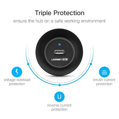 Ugreen UG20277CR106TK 1M màu Đen Bộ chia HUB USB 2.0 sang 4 USB 2.0 hỗ trợ nguồn 5V - HÀNG CHÍNH HÃNG