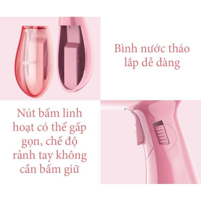 Bàn Là Ủi Áo Quần Hơi Nước Cầm Tay Tiện Lợi Loại 1 Hàng Chính Hãng - Là Được Tất Cả Loại Vải- Gấp Gọn Tiện Dụng