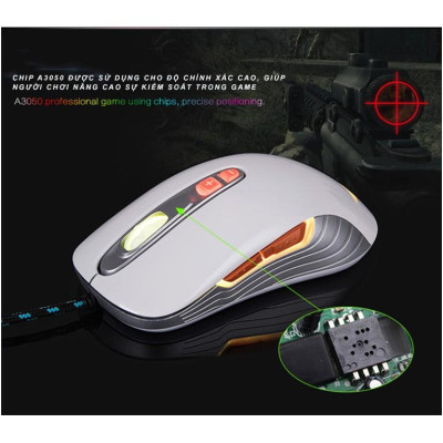 Chuột GAMING NEWMEN GX1 led RGB, 4000DPI Max, Omron)