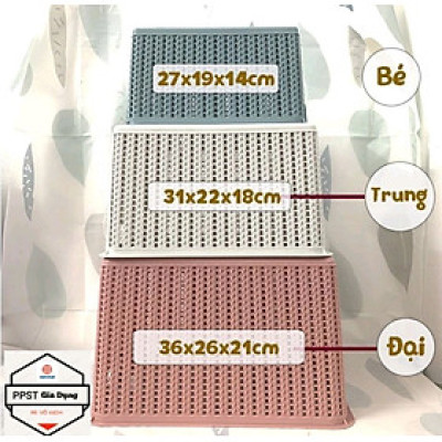 Rổ đan mây đựng đồ đa năng 3 size , Giỏ đan đựng quần áo (3415)