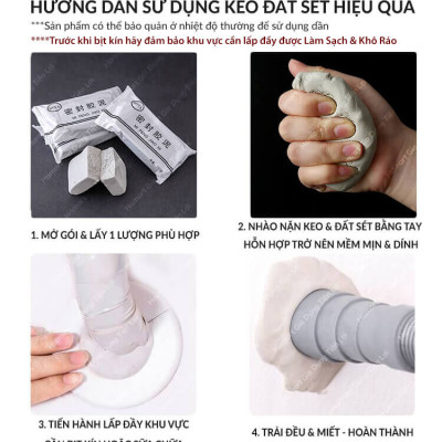 Keo Đất Sét Xi Măng Dẻo Bịt Tường 160gr Vá Trám Lỗ Điều Hoà Chống Thấm Cách Nhiệt Sửa Chữa Nhà Cửa Hamart