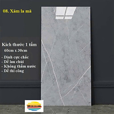 Bộ 20 Tấm Xốp Dán Tường 3D PVC Đá Xám La Mã 60x30cm Keo Sẵn Dày 2,5mm Cao Cấp, Sang Trọng
