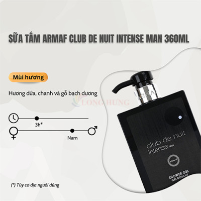 Sữa tắm nước hoa Armaf Club de Nuit Shower Gel (360ml) - Hàng chính hãng
