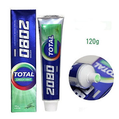 Kem đánh răng ngừa sâu răng và hôi miệng 2080 Total Mint hương bạc hà Hàn Quốc 120g