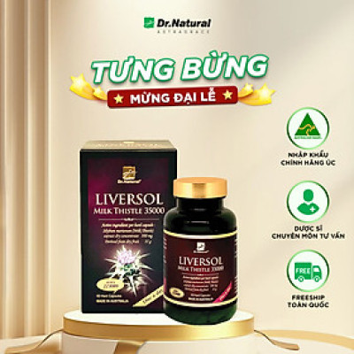 Viên Uống Bổ Gan Dr Natural Liversol Milk Thistle 35000 60 Viên | Giúp Bổ Gan, Phục Hồi Tế Bào Gan, Tăng Cường Chức Năng Gan - Hàng Chính Hãng