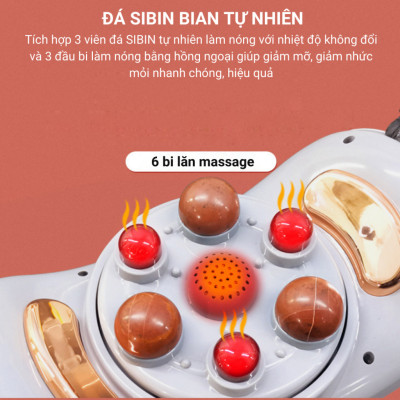 Máy Massage Bụng TQ-109, Máy tan  Mỡ Bụng, Đai Massage tan Mỡ Bụng Tích Hợp Xoay Đá Nóng Kết hợp Làm Nóng Hồng Ngoại