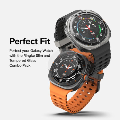 Vỏ ốp kèm dán cường lực cho Galaxy Watch Ultra RINGKE Slim & Glass - Hàng Chính Hãng