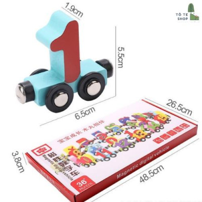 Đoàn Tàu Kéo Số Và Chữ Nam Châm, Đồ Chơi Gỗ Giáo Dục Phát Triển Trí Tuệ Cho Bé