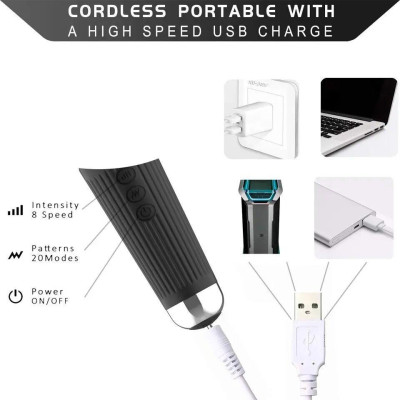 Dây sạc máy massage USB 10 tốc độ, dành cho các loại máy massage mặt mắt body toàn thân đầu nhọn (Hàng Chính Hãng)