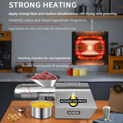 Máy ép dầu thực vật Nóng và Lạnh. Thương hiệu Anh Quốc AOSIDA cao cấp WF-J168 - Hàng chính hãng