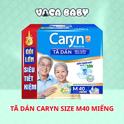 Tã Dán Siêu Thấm Caryn Gói Siêu Tiết Kiệm M40 (40 Miếng)