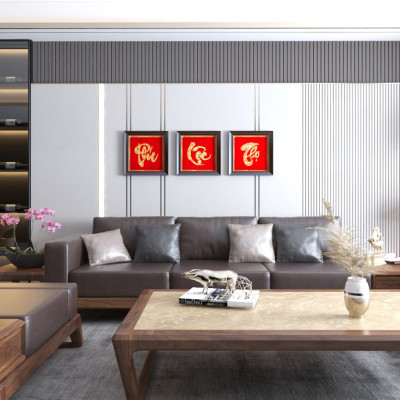 Tranh chữ Phúc mạ vàng 