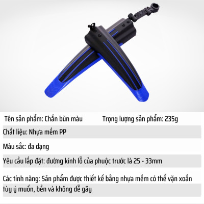 Dè chắn bùn xe đạp thể thao - 2 chiếc TRƯỚC VÀ SAU - Chính hãng dododios