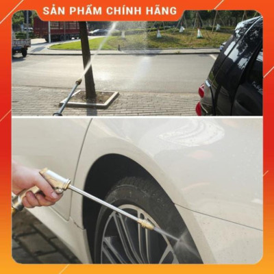 ️ Bộ dây vòi xịt nước rửa xe, tưới cây, tăng áp 3 lần, loại 20m 206701-3 đầu đồng,cút,nối nhựa đen